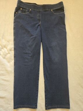Women’s Dark Blue Pull-on Wide Leg Jeans